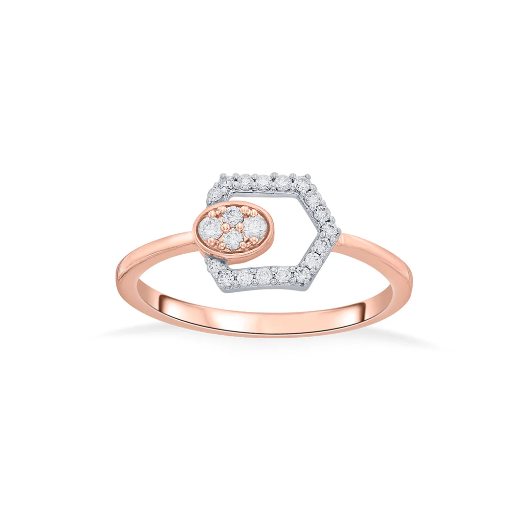 Charming Heaxgon Cocktail Diamond Ring - Image 3