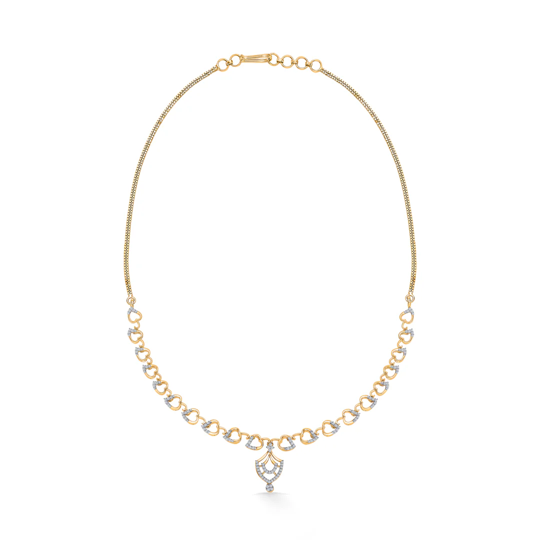 Circle Muse Gold & Diamond Short Necklace - Image 2