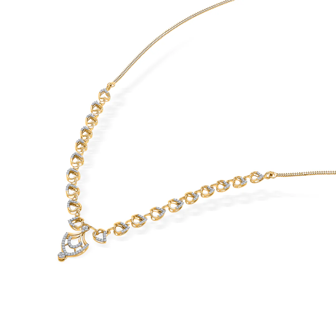 Circle Muse Gold & Diamond Short Necklace - Image 4