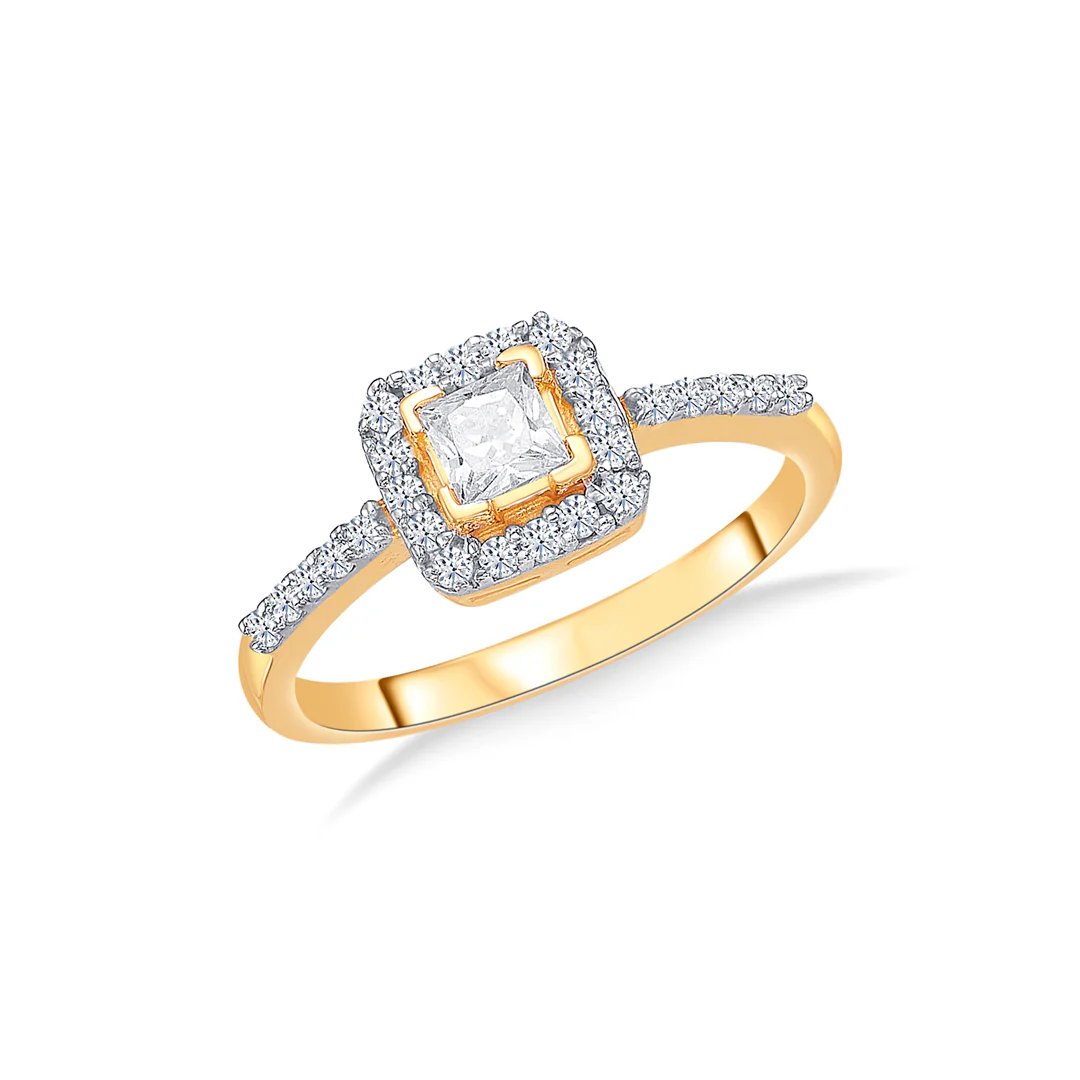 Classic Square Gold Engagement Ring For Women - Image 2