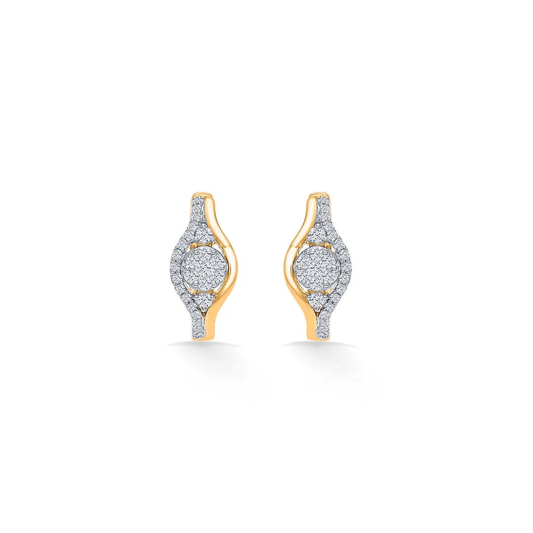 Clyra Arc Gold & Diamond Earring - Image 2