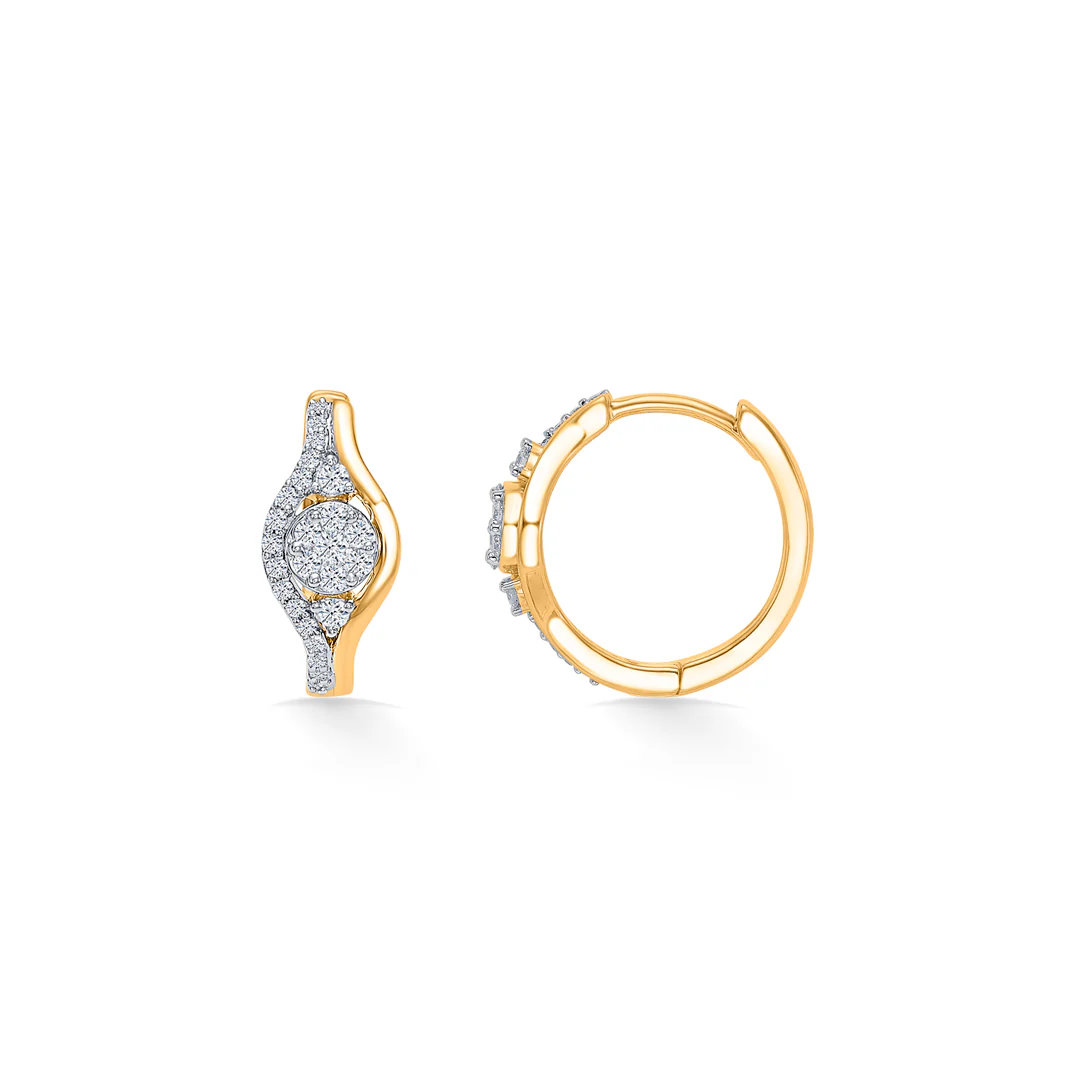 Clyra Arc Gold & Diamond Earring - Image 3