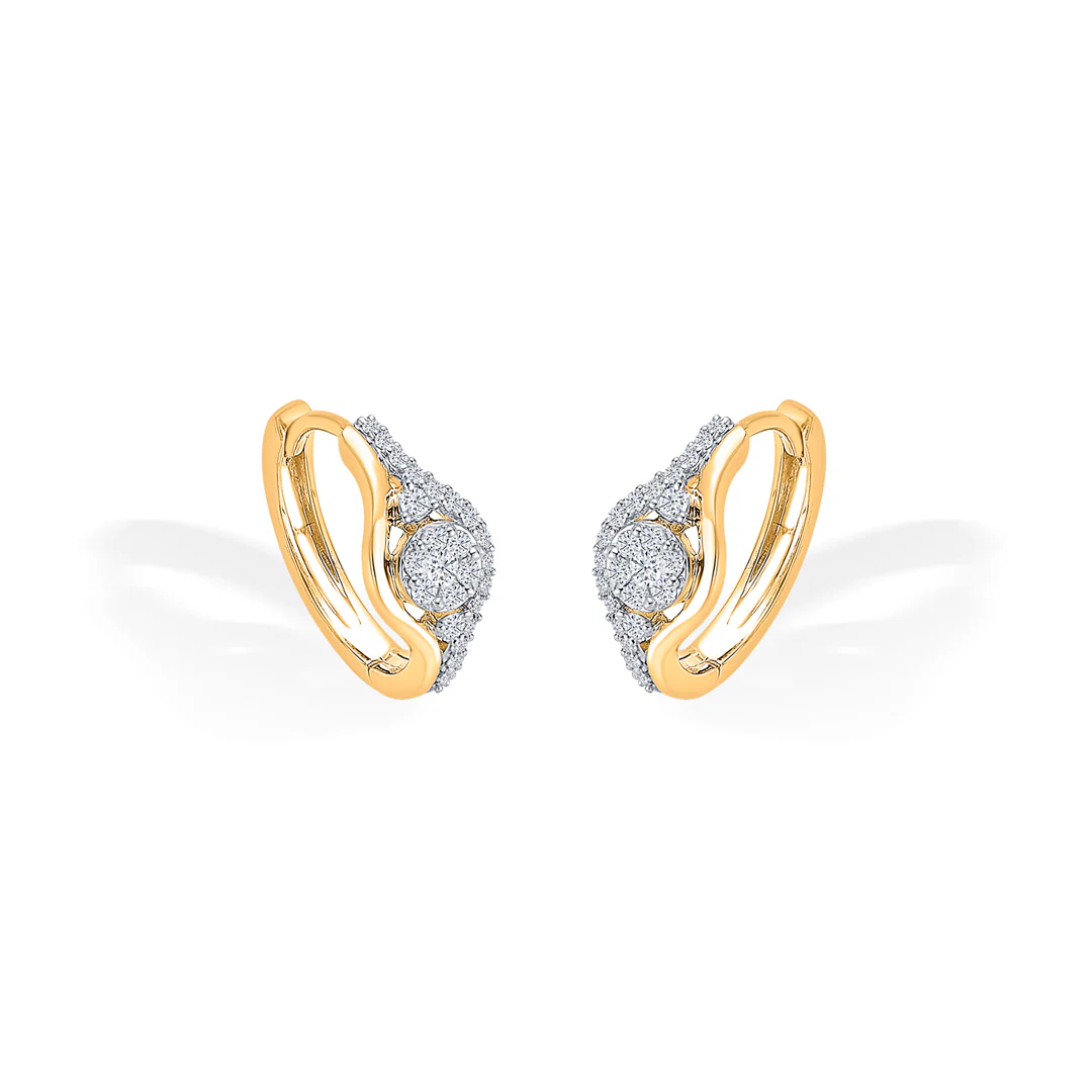 Clyra Arc Gold & Diamond Earring - Image 4