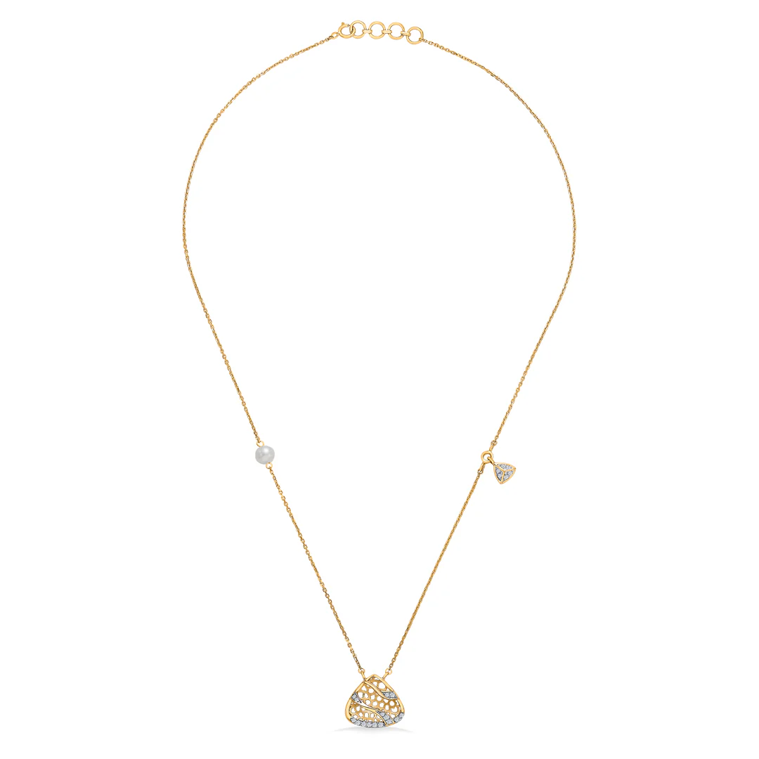 Crescenza Charm Gold & Diamond Modern Necklace - Image 2