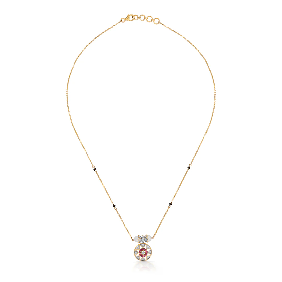 Crimson Grace Gold & Diamond Modern Mangalsutra for Women - Image 2