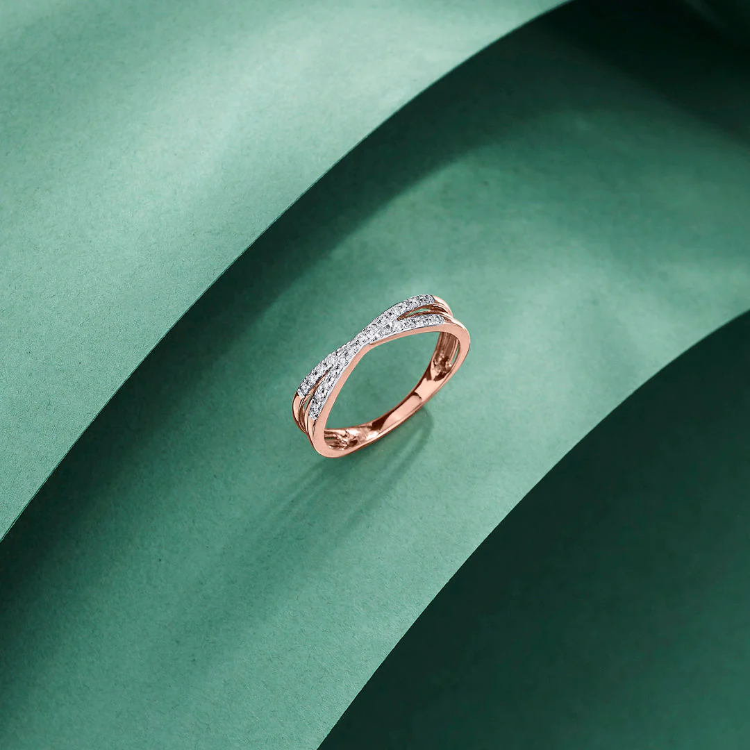 Cross Twist Fashion Diamond Ring