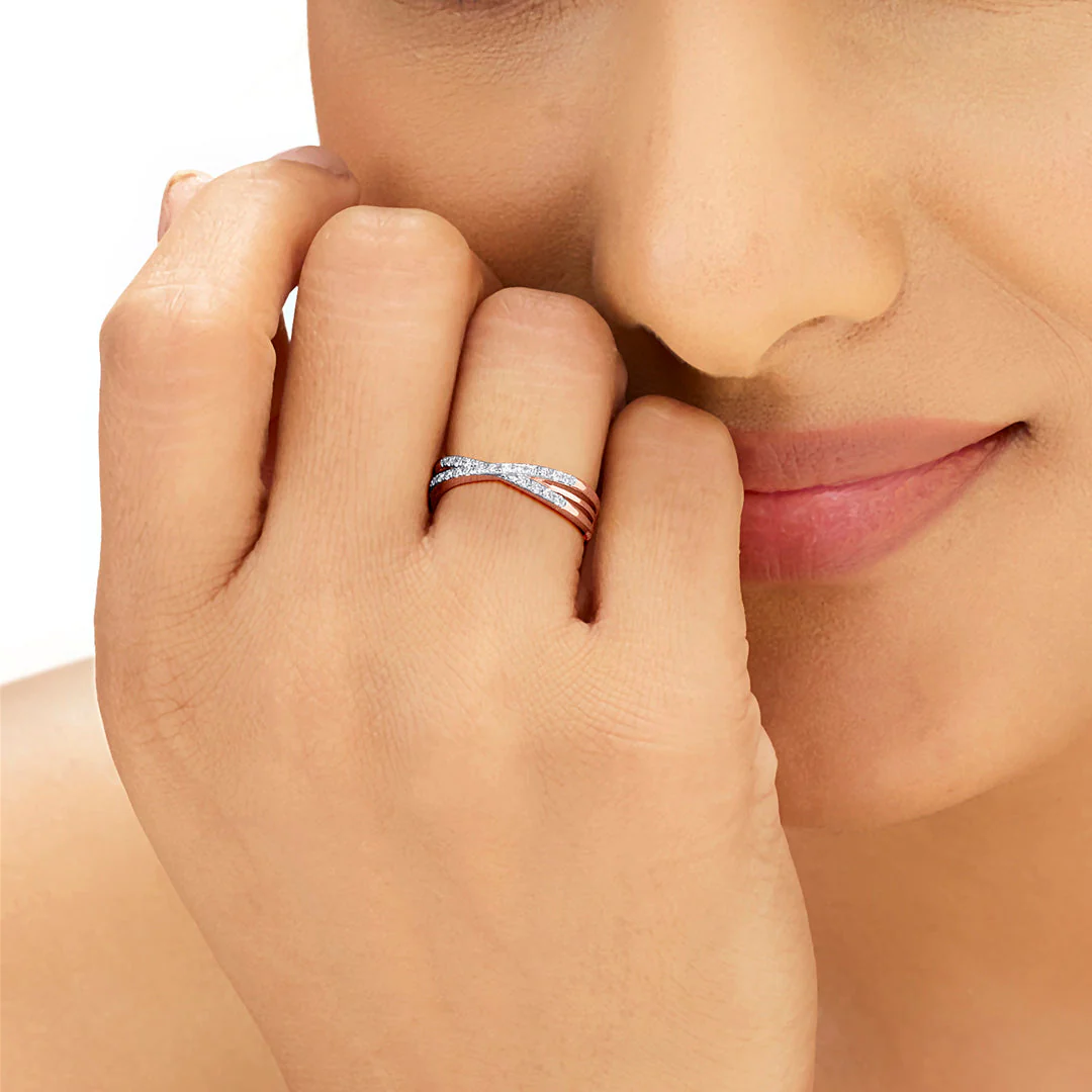 Cross Twist Fashion Diamond Ring - Image 2