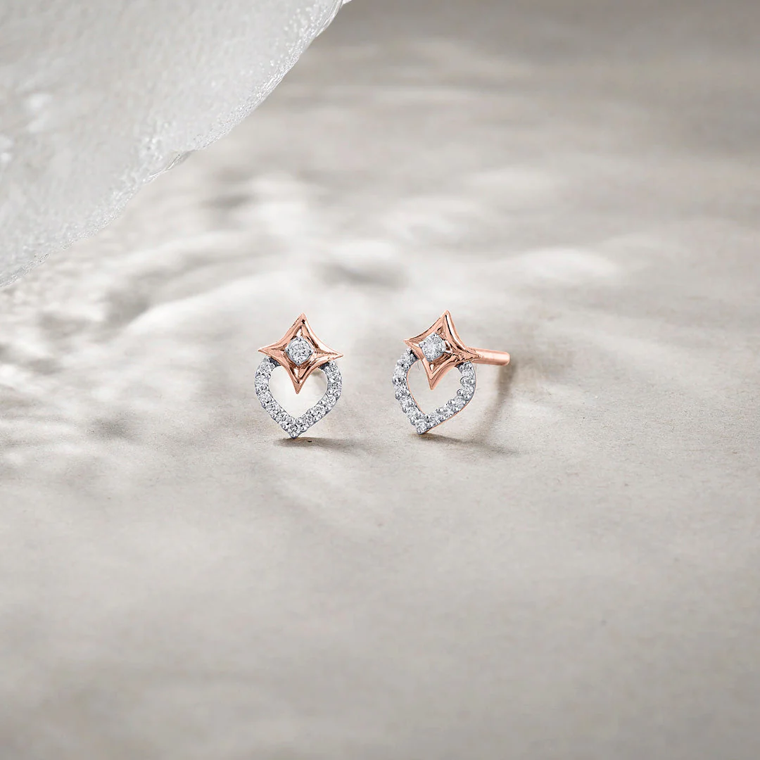 Crystal Shine Diamond Stud Earrings