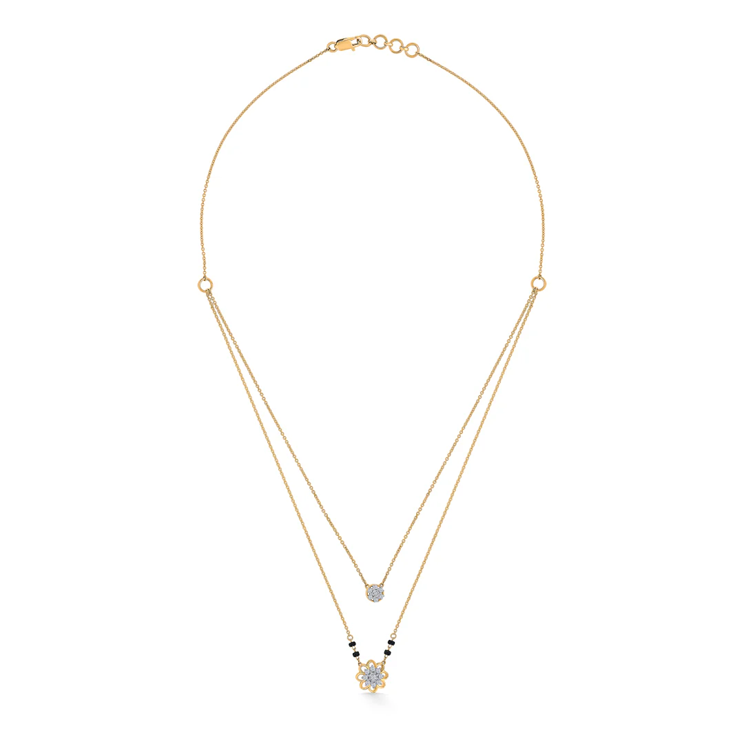 Dainty Bond Gold & Diamond Modern Mangalsutra for Women - Image 2