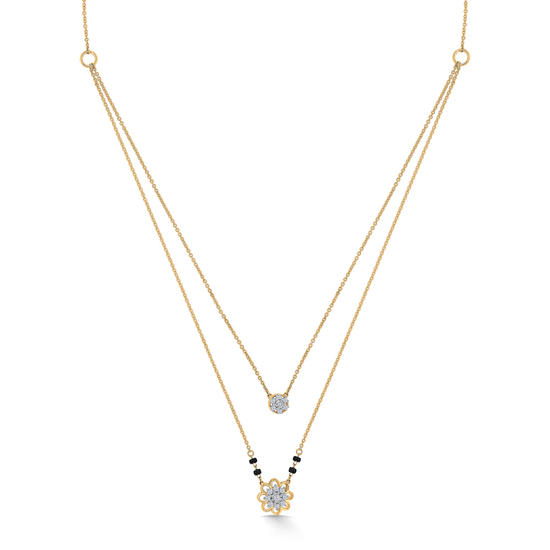 Dainty Bond Gold & Diamond Modern Mangalsutra for Women - Image 3