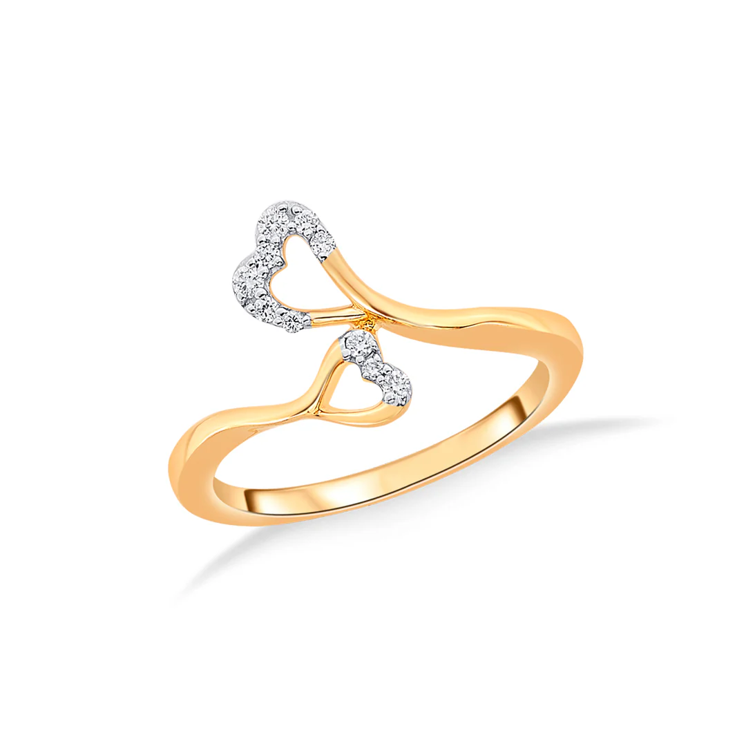Dancing Hearts Gold & Diamond Ring - Image 2