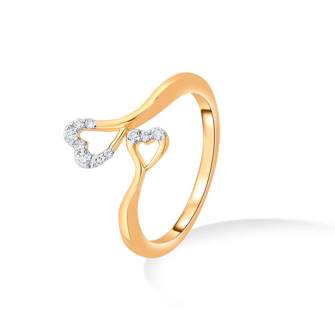 Dancing Hearts Gold & Diamond Ring - Image 3