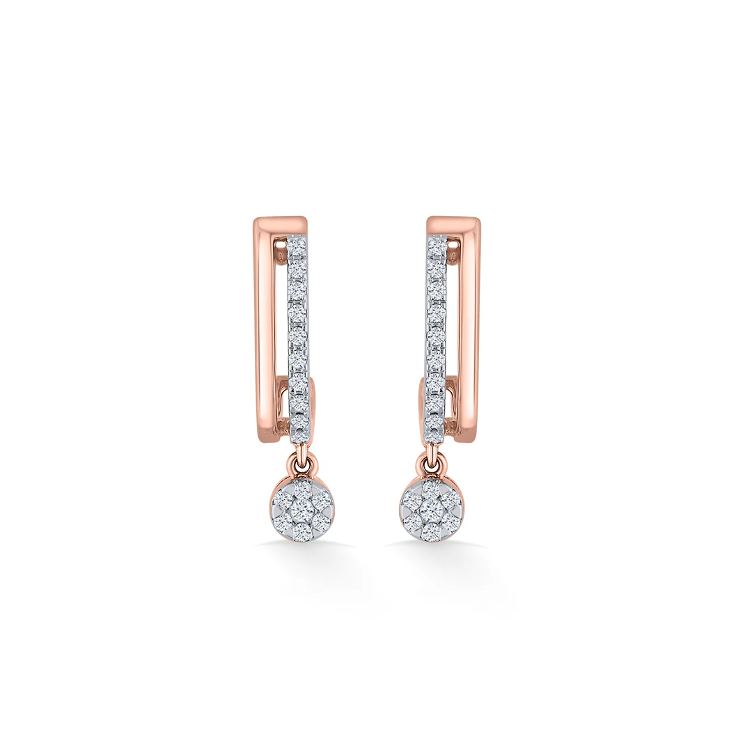 Dangleva Glow Gold Stud Diamond Earring - Image 3