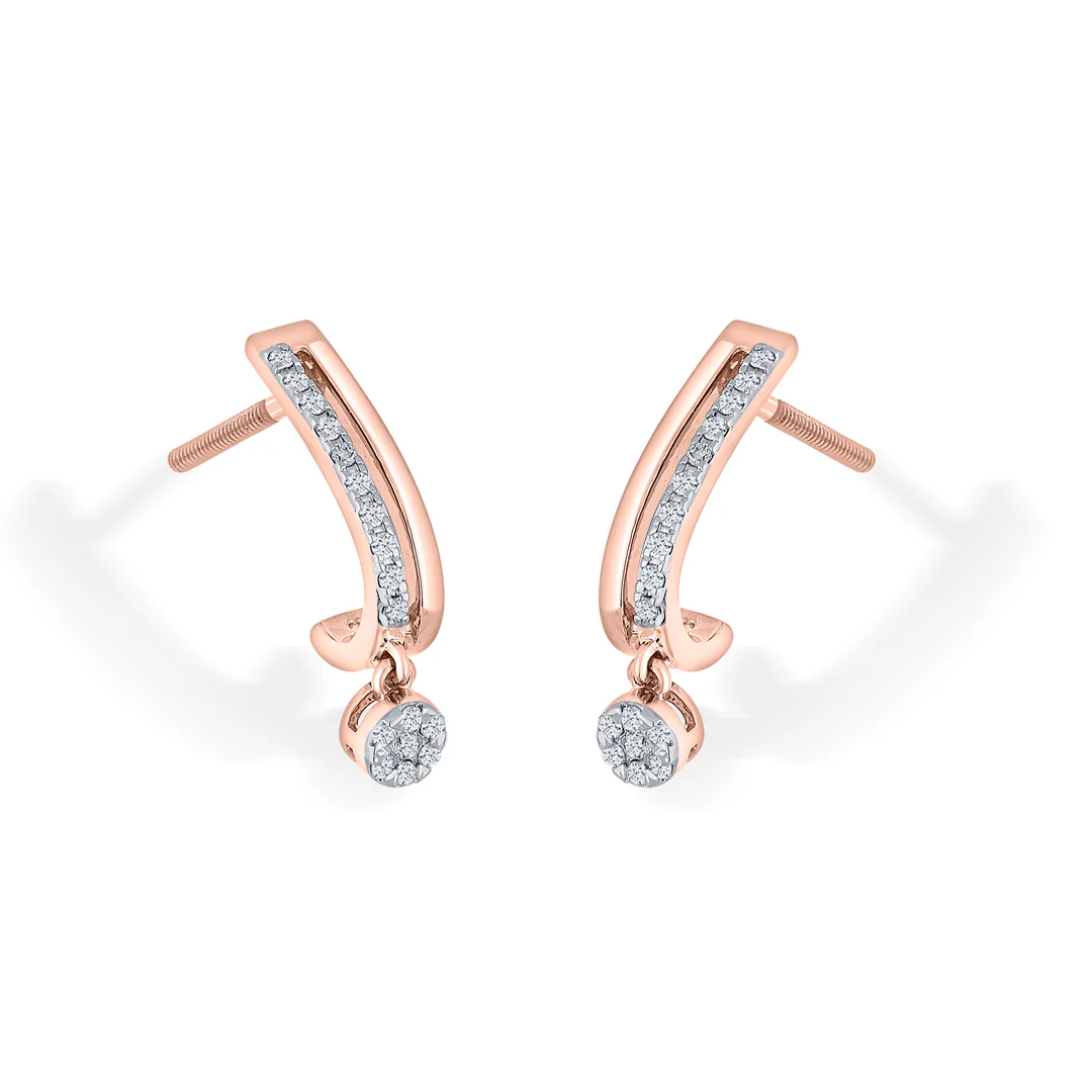 Dangleva Glow Gold Stud Diamond Earring - Image 4