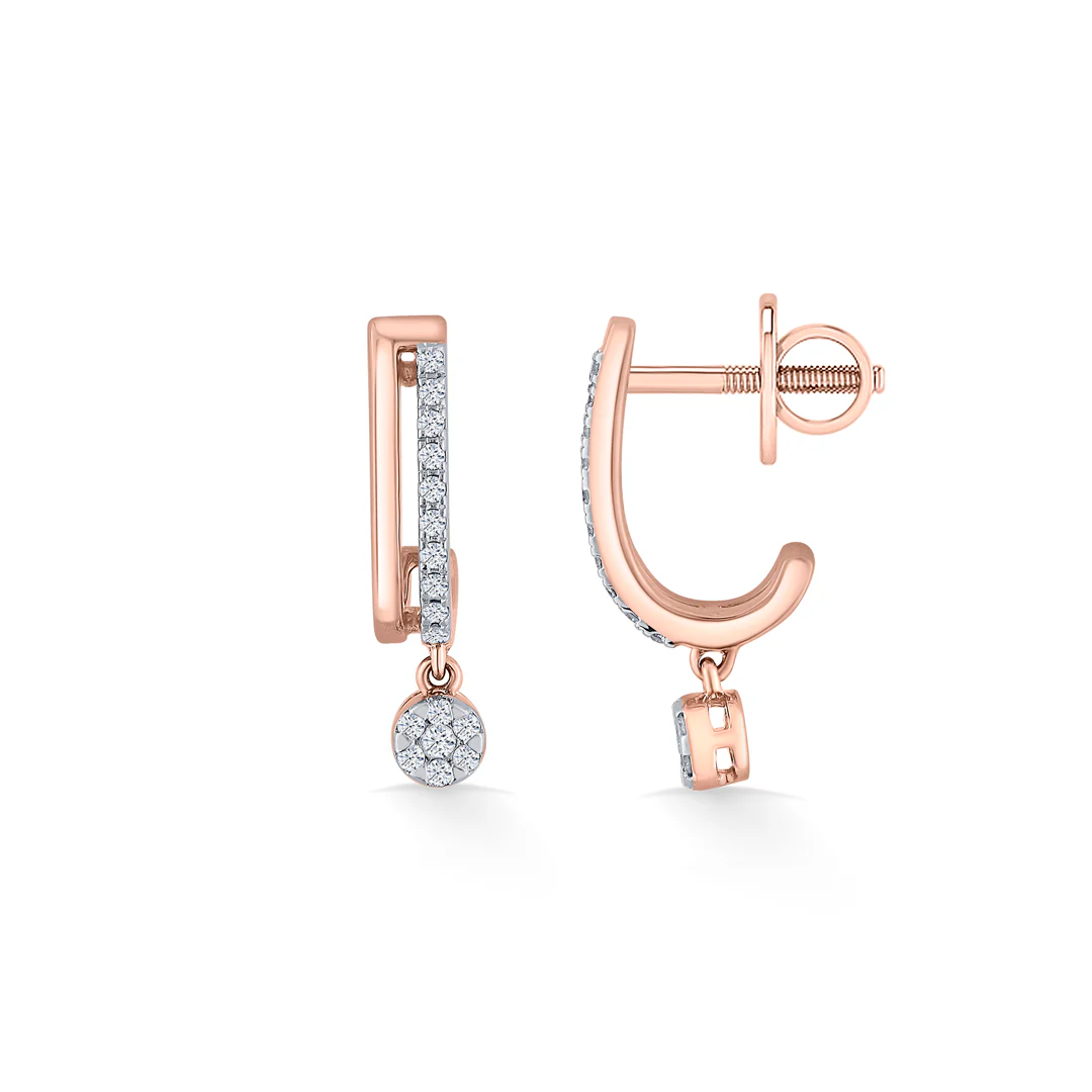 Dangleva Glow Gold Stud Diamond Earring - Image 5