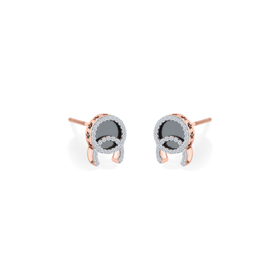 Dark Radiance Rose Gold Stud Diamond Earring For Women - Image 4