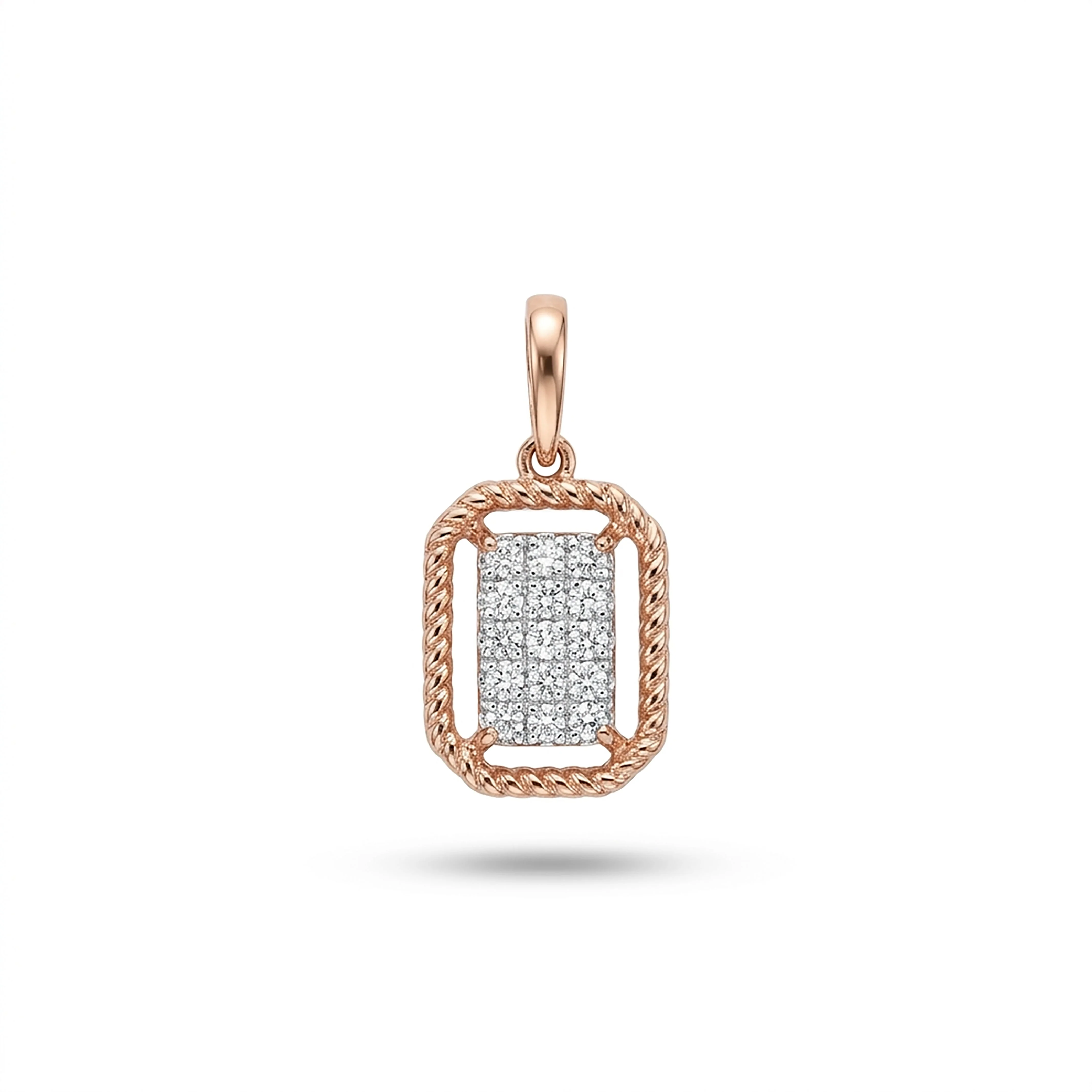 Defined Radiance Modern Rose Gold & Diamond Pendant - Image 2