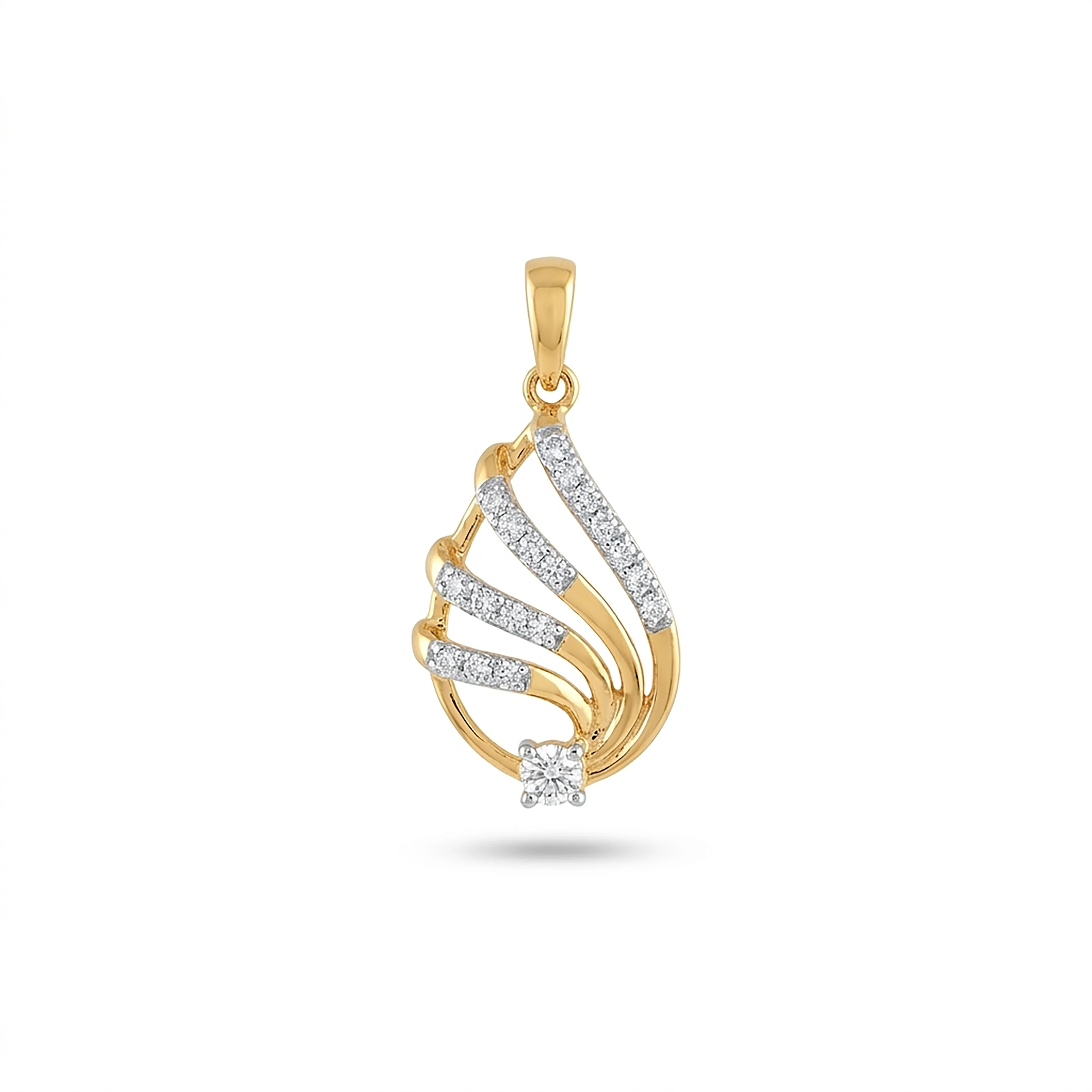 Dew Blossom Modern Yellow Gold & Diamond Pendant - Image 2