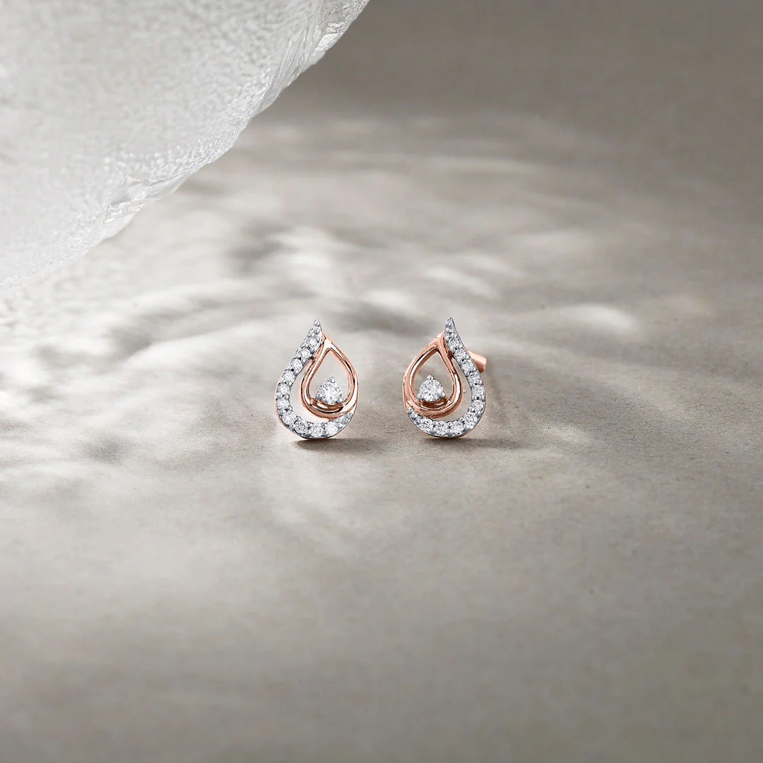 Dew Drift Diamond Stud Earrings