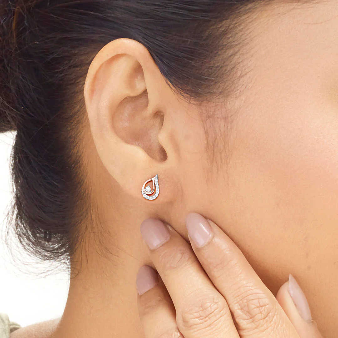 Dew Drift Diamond Stud Earrings - Image 2