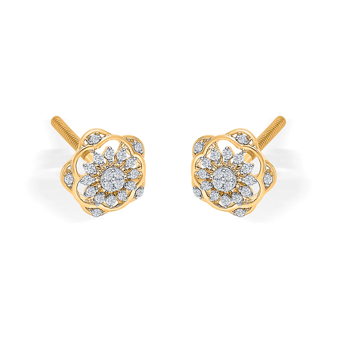 Diamond Bloomlet Gold & Diamond Earring - Image 4