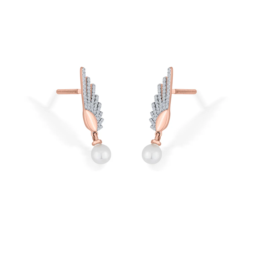 Diamond Pearl Gold & Diamond Drops & Dangler Earring For Women - Image 4