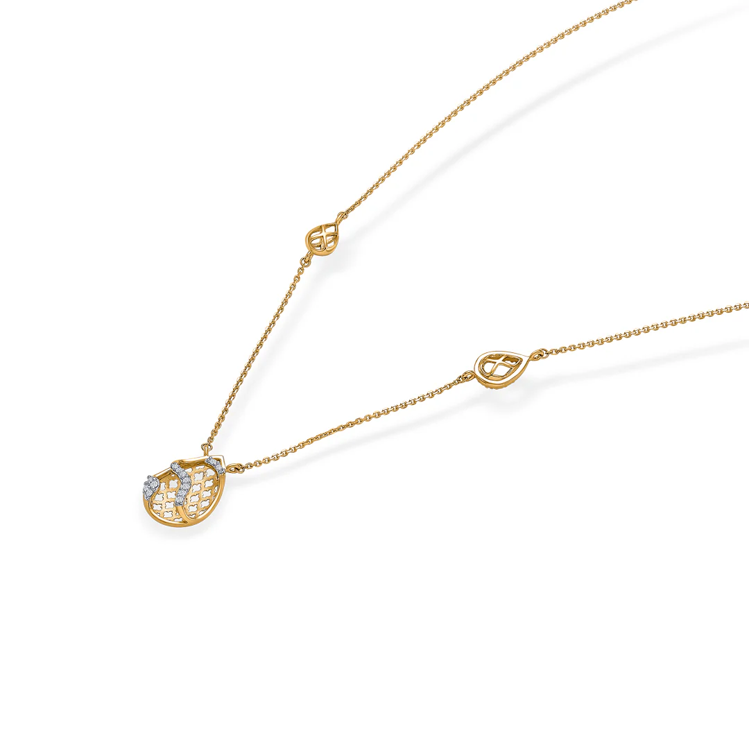 Drop of Dawn Gold & Diamond Modern Mangalsutra - Image 4