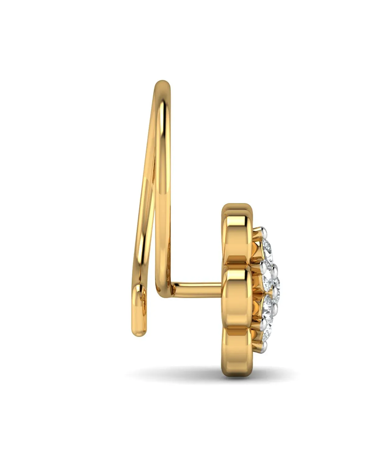 Elegant Floral Diamond Nosepin - Image 3