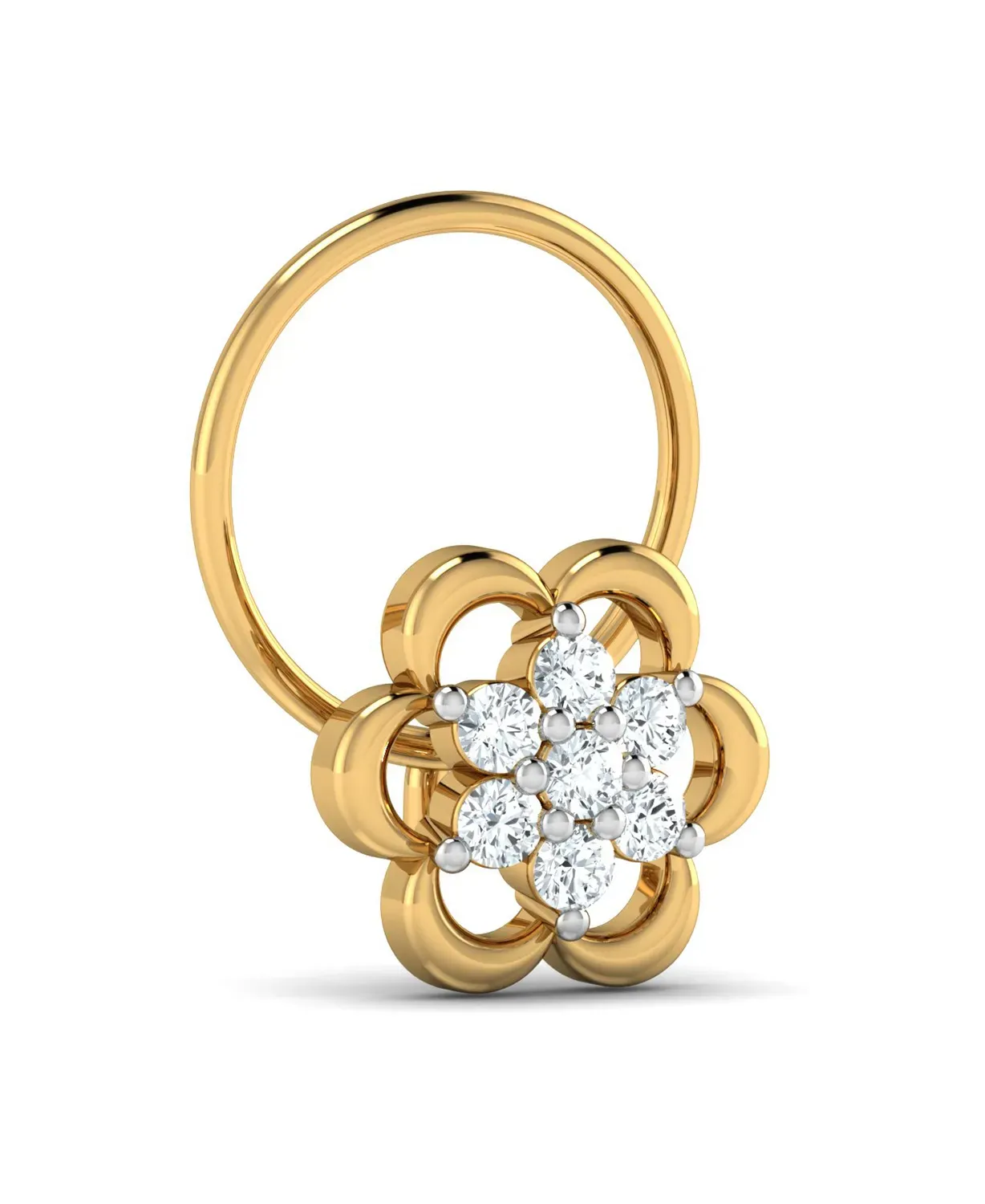 Elegant Floral Diamond Nosepin - Image 4