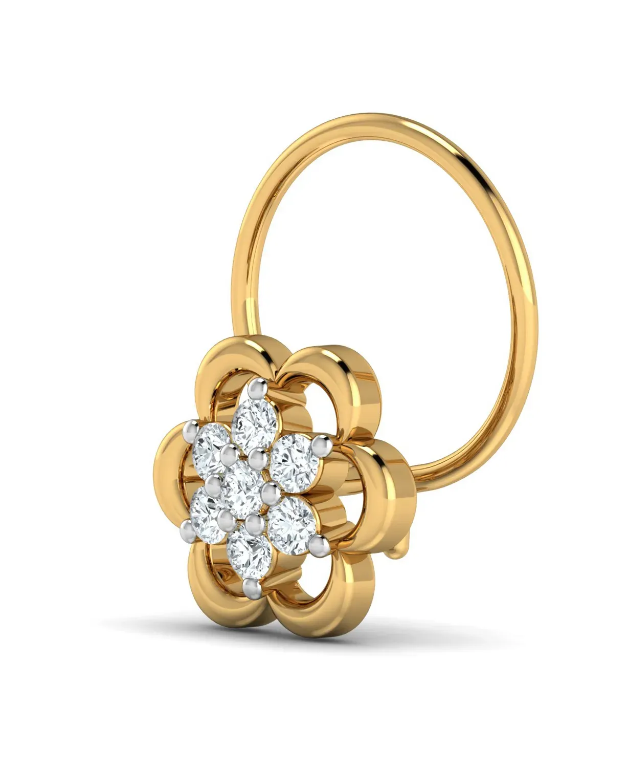 Elegant Floral Diamond Nosepin - Image 5