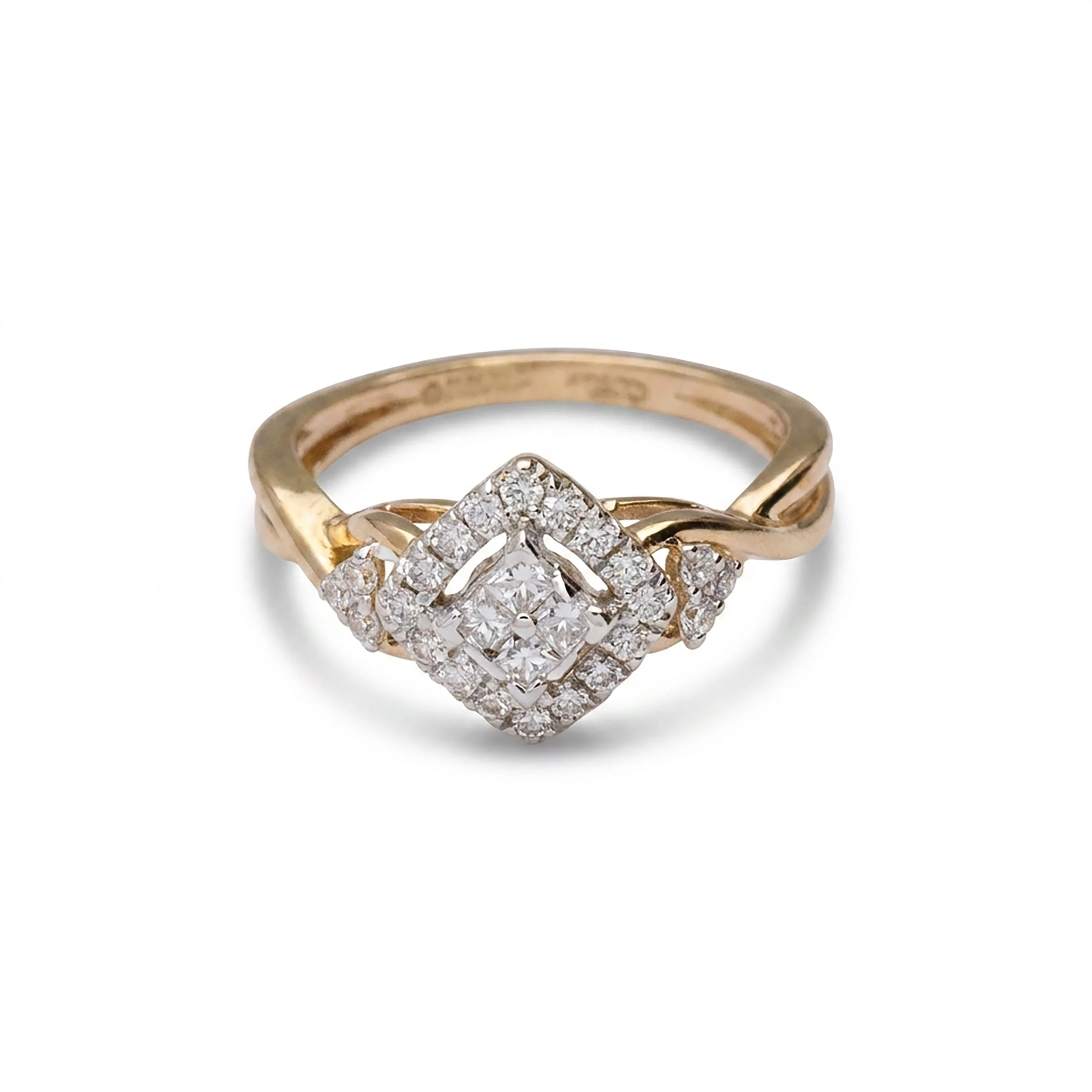 Elite Brilliance Engagement Yellow Gold & Diamond Ring - Image 2