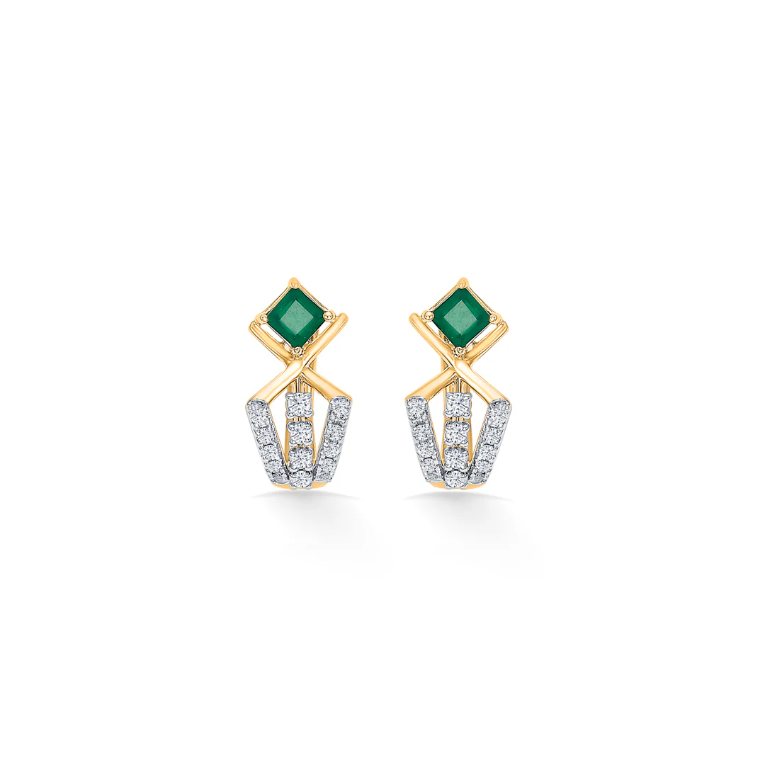 Elvora Prism Gold & Diamond Hoops & Huggies Earring - Image 2