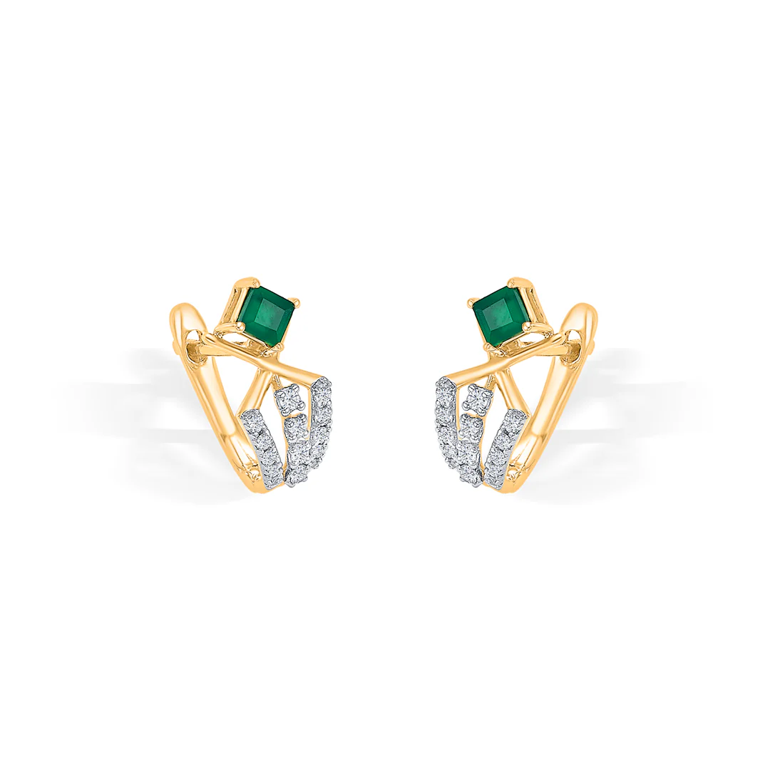Elvora Prism Gold & Diamond Hoops & Huggies Earring - Image 4