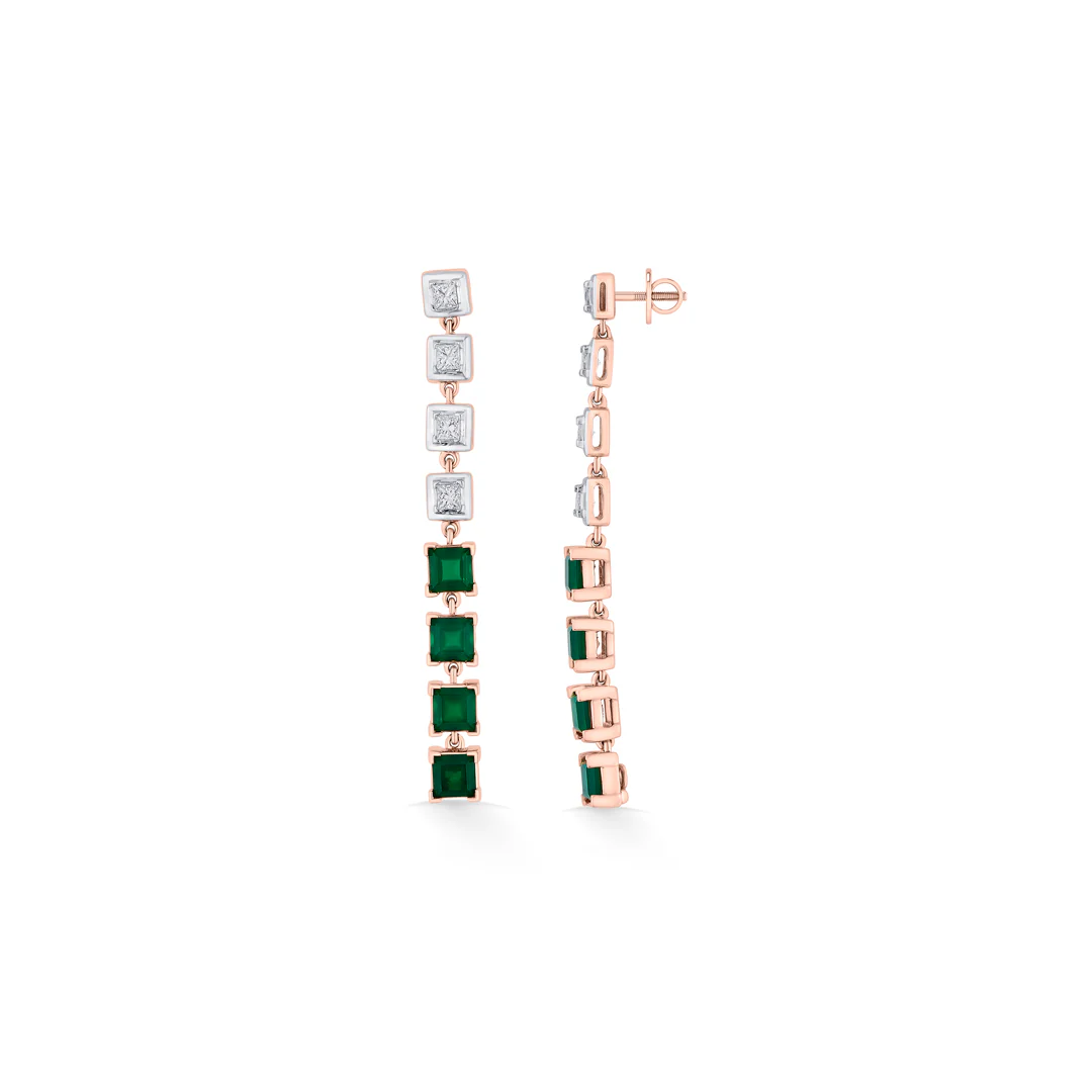 Emerald Falls Gold Stud Diamond Earring for Women - Image 5