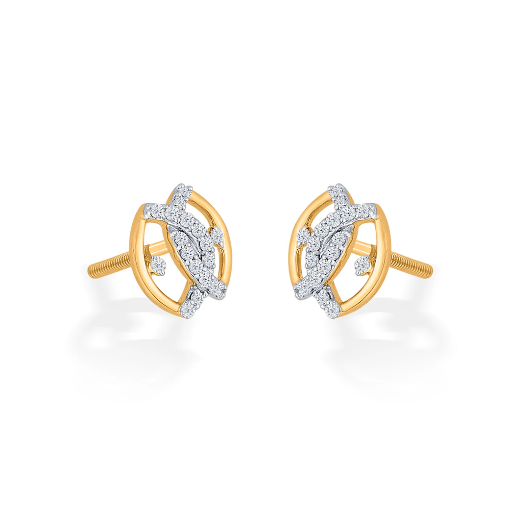 Eternal Sight Yellow Gold Stud Diamond Earring For Women - Image 4