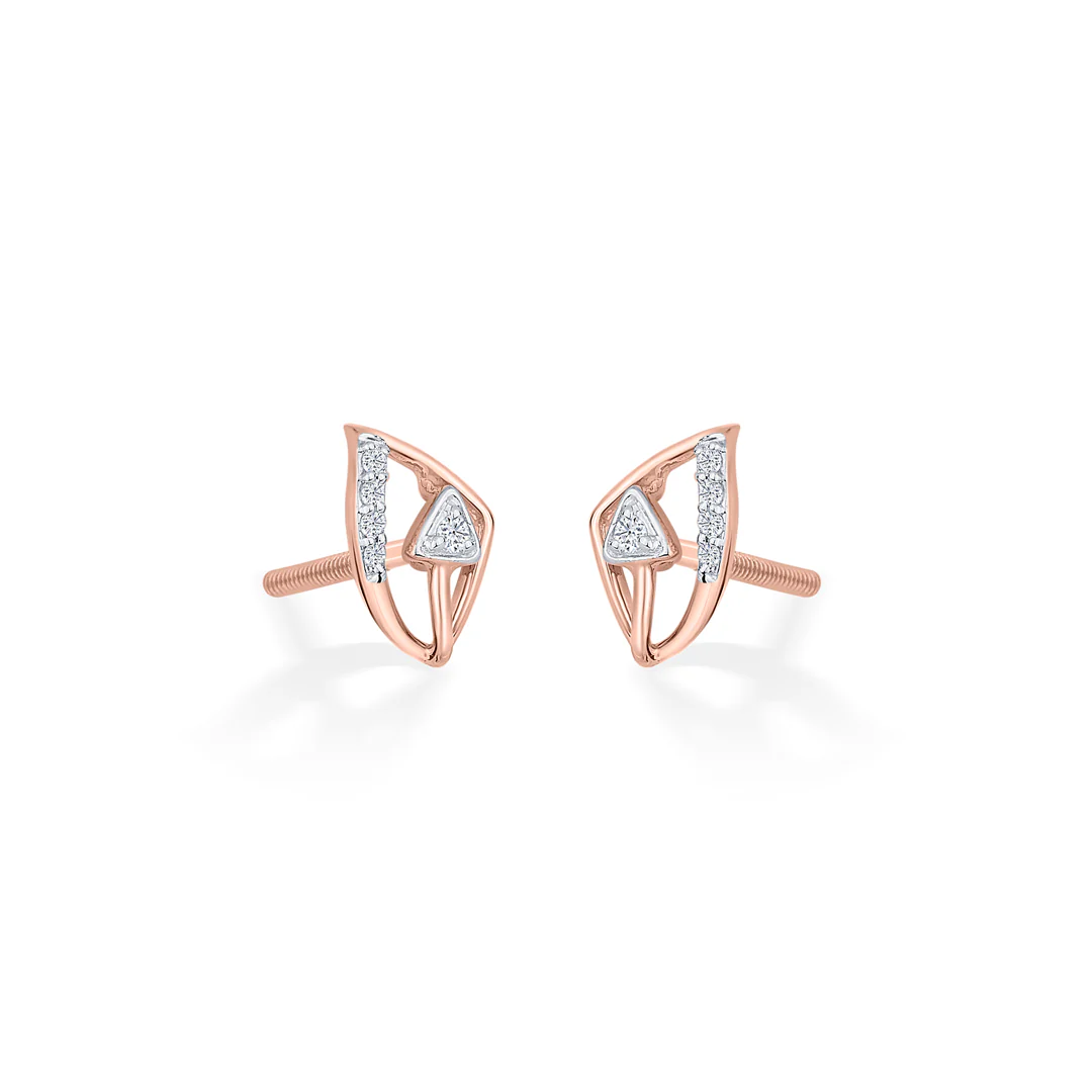 Evara Blink Gold Stud Diamond Earring - Image 4