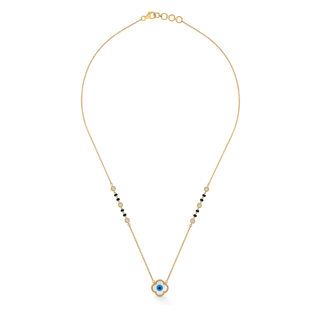 Evil Eye Bliss Gold & Diamond Modern Mangalsutra for Women - Image 2