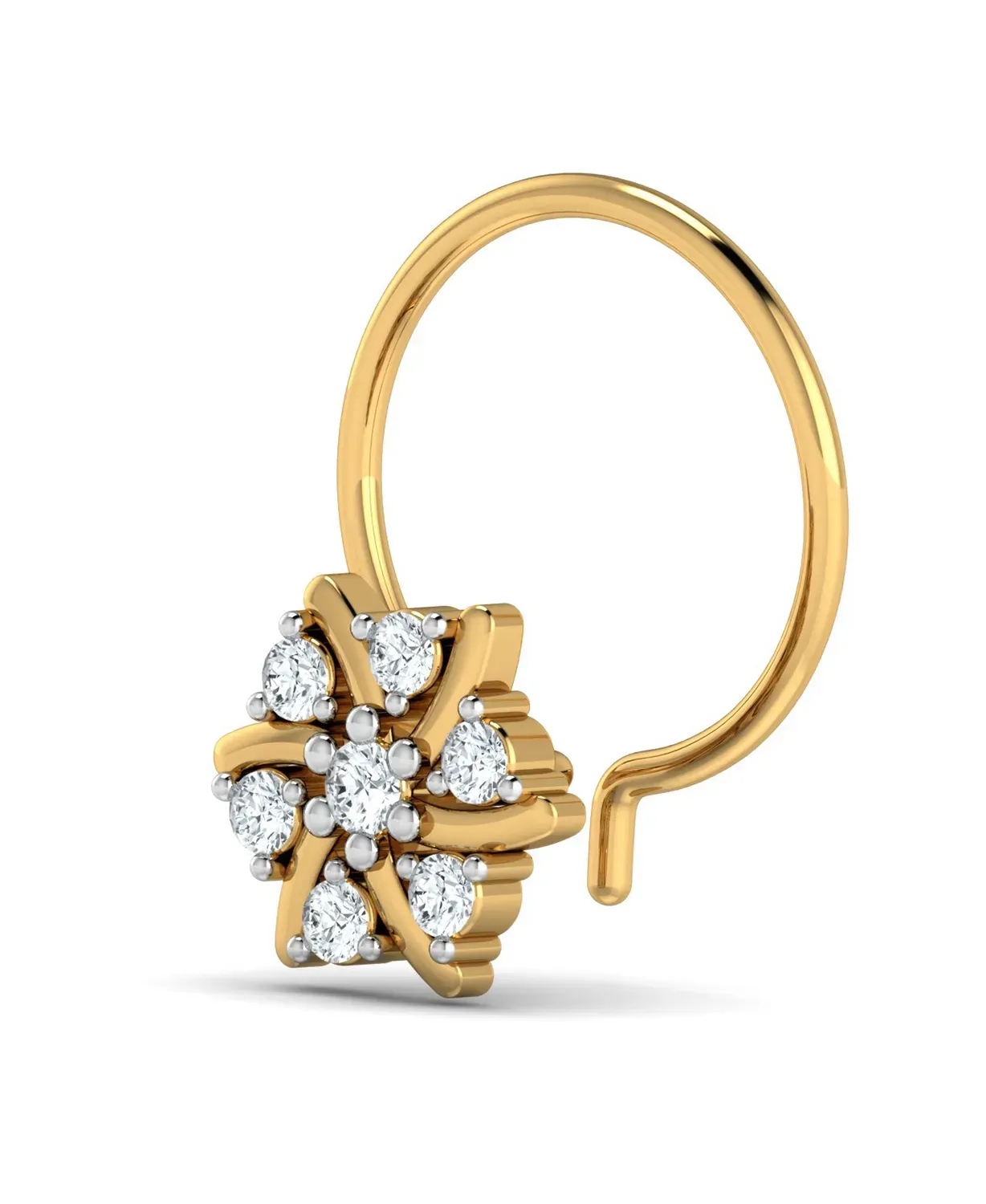 Exquisite Floral Diamond Nosepin - Image 5