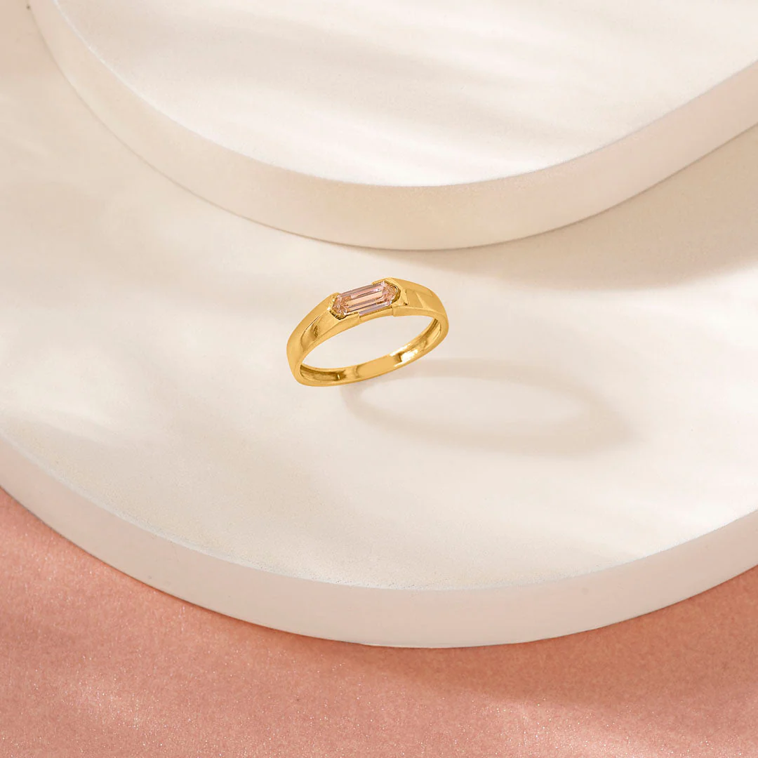 Facet Stone Women's Gold Ring
