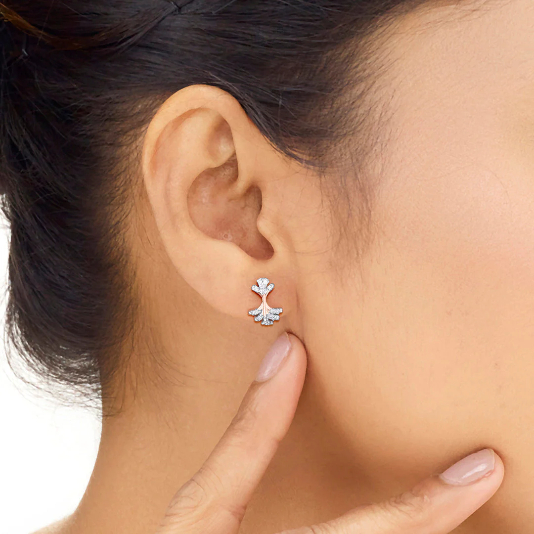 Frosted Glow Diamond Stud Earrings - Image 2
