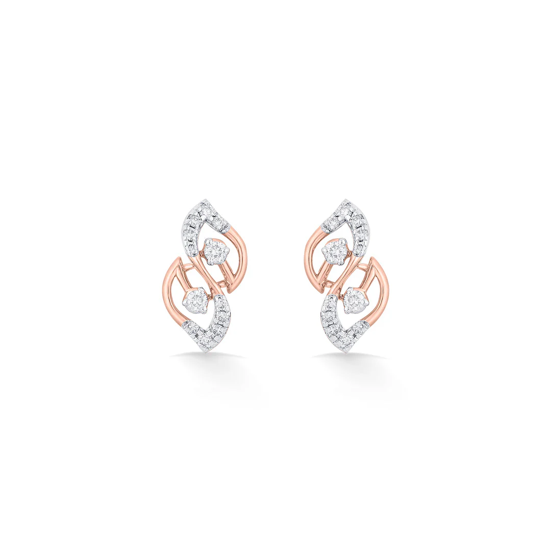 Frosted Twists Diamond Stud Earrings - Image 3