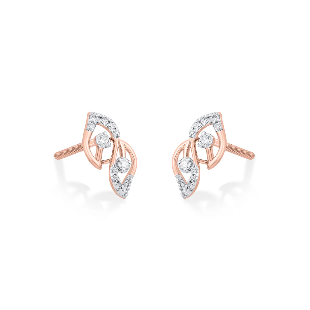 Frosted Twists Diamond Stud Earrings - Image 4