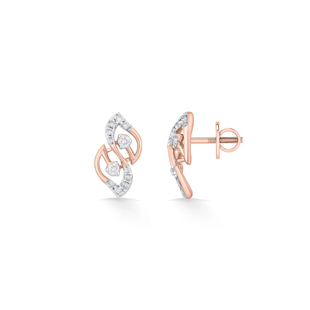 Frosted Twists Diamond Stud Earrings - Image 5