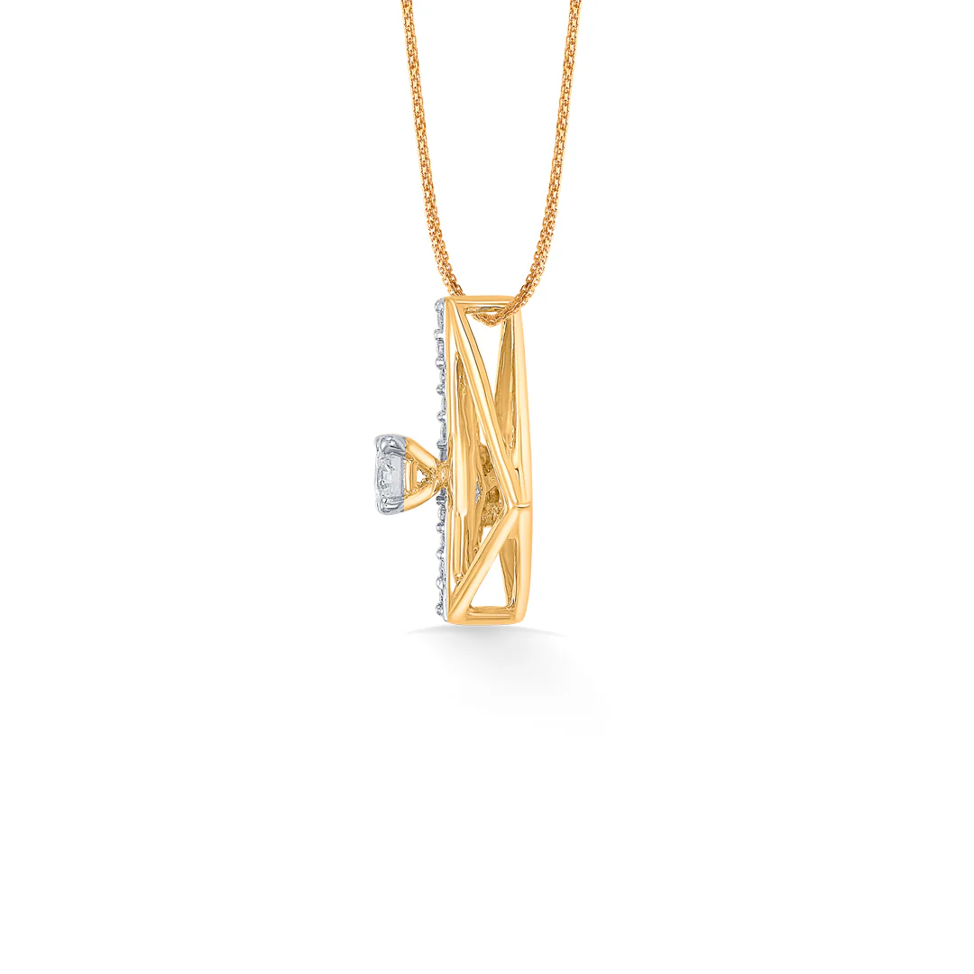 Gilded Frame Gold & Diamond Classic Pendant - Image 3