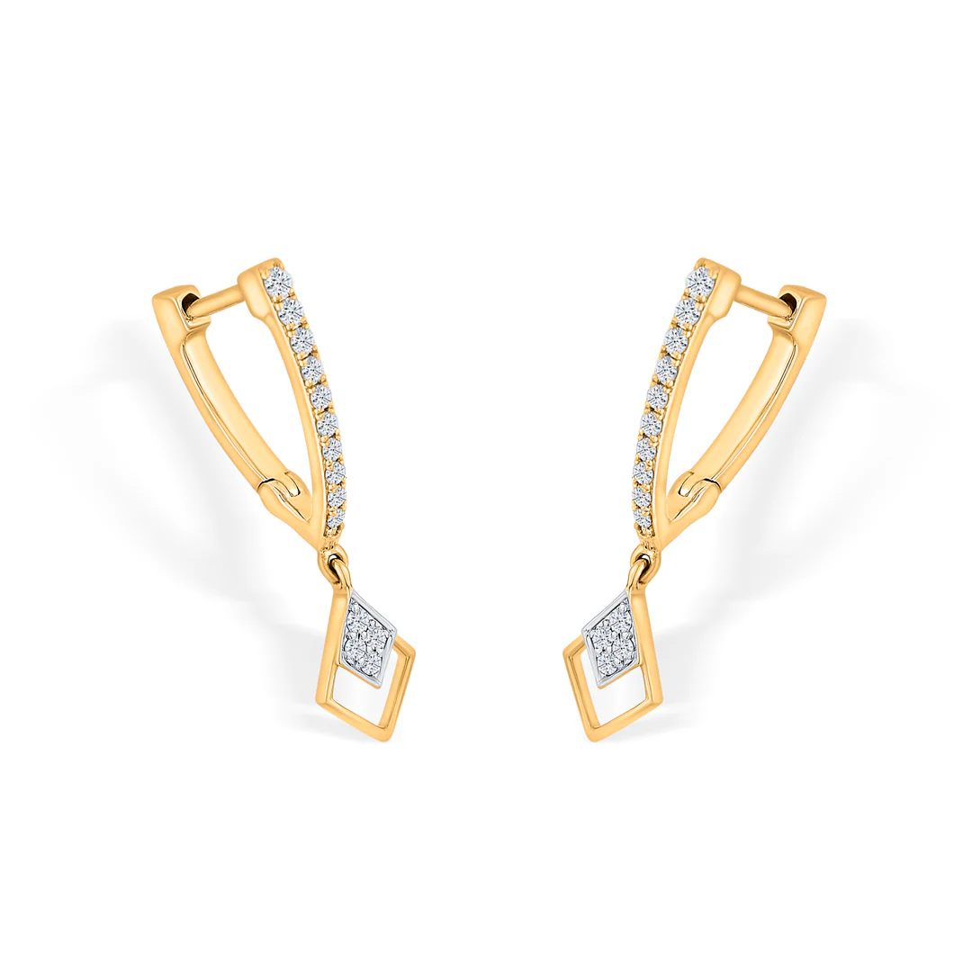 Gilded Glimmer Yellow Gold Dangler Earring for Women - Image 4