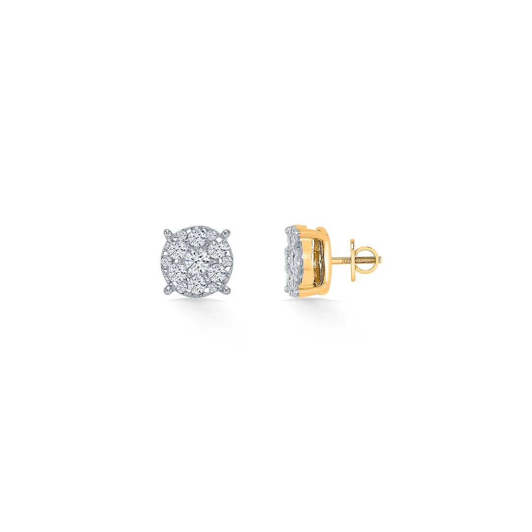 Glitter Pebble Gold & Diamond Pendant Set For Women - Image 6