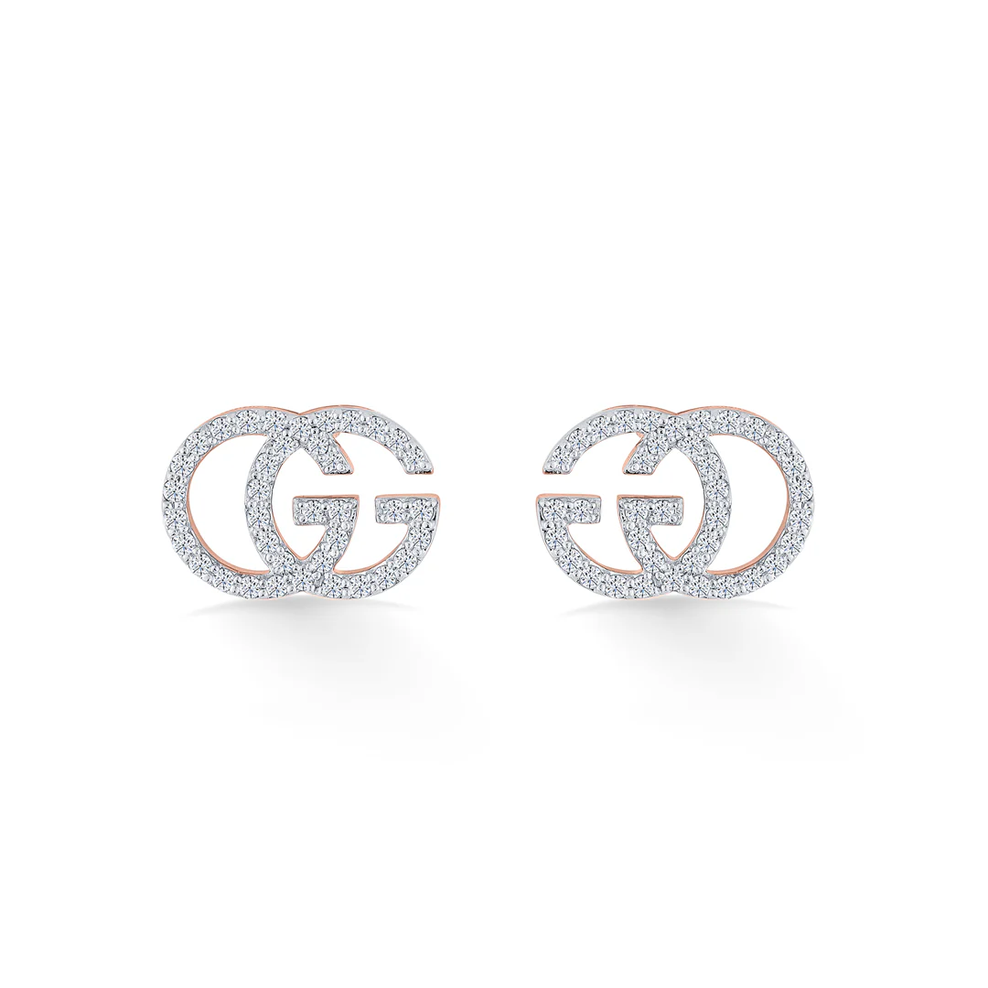 Glitz Grace Rose Gold Stud Diamond Earring For Women - Image 3