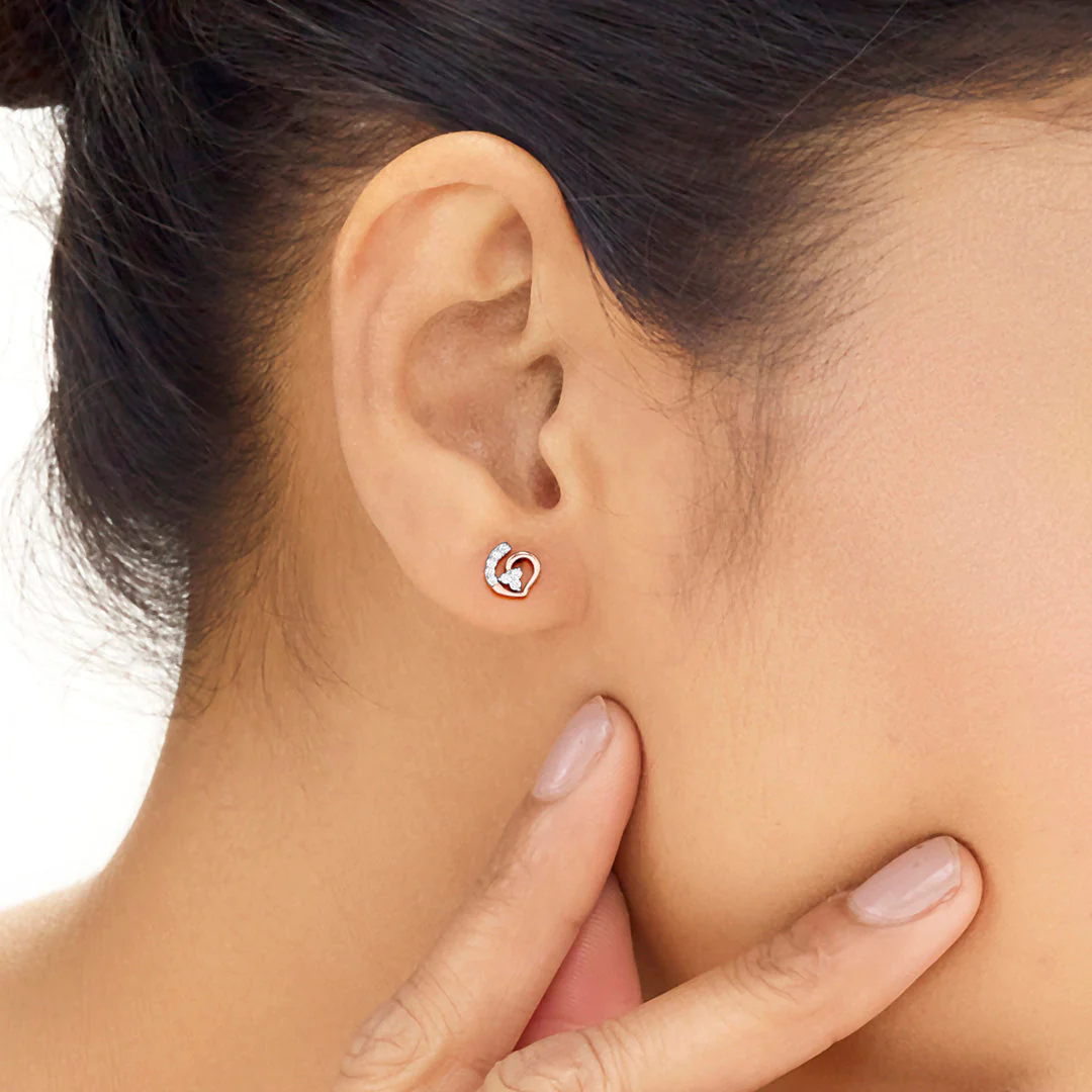 Glowing Embrace Diamond Stud Earrings - Image 2