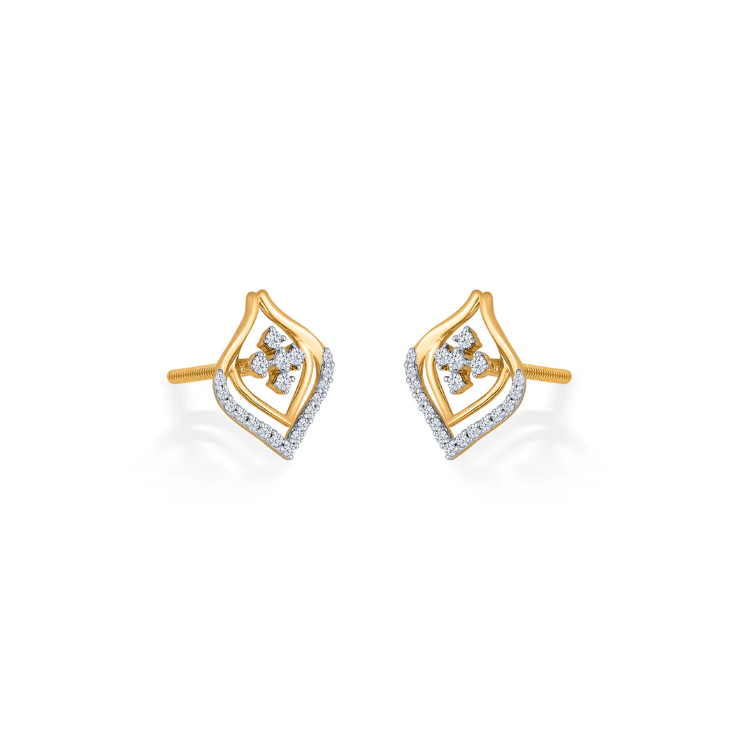 Gold & Diamond Stud Earring For Women - Image 4