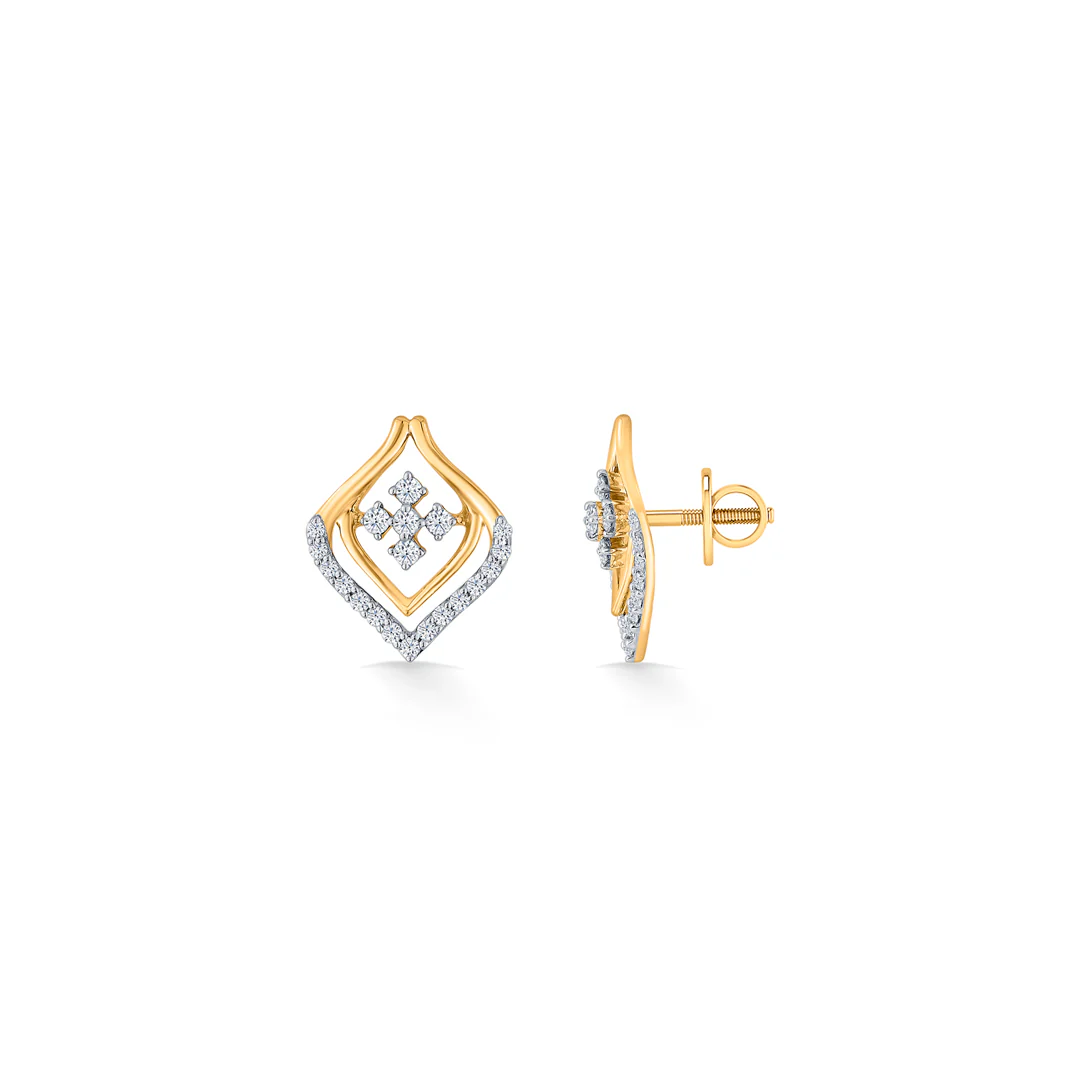 Gold & Diamond Stud Earring For Women - Image 5
